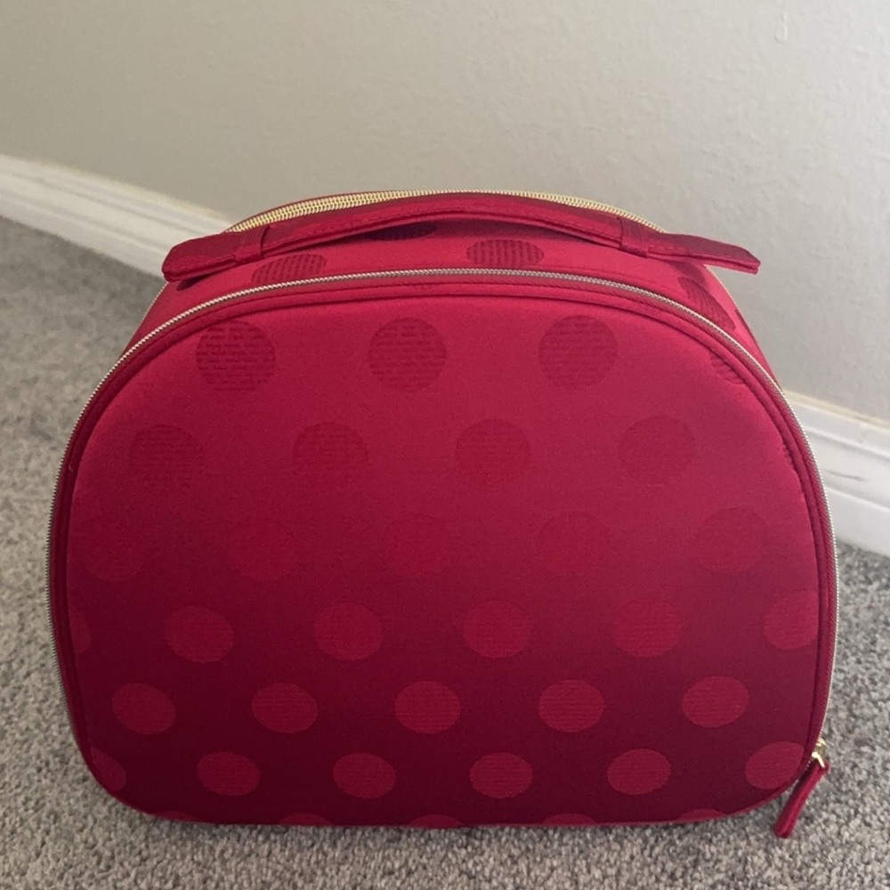 Estée Lauder 2025 Holiday Collection Red Polka Dot Cosmetic Train Case